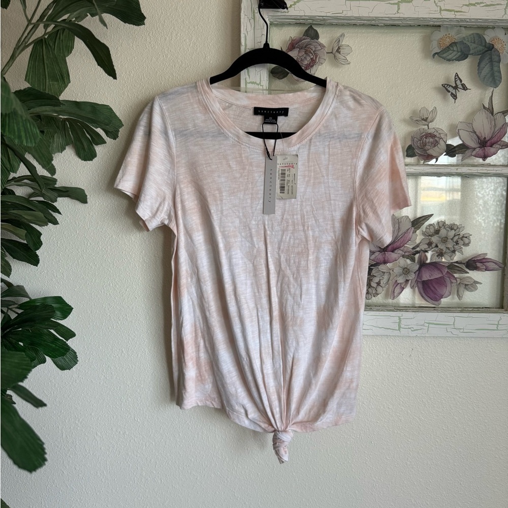 Sanctuary Light Pink Tie-Knot Short Sleeve Tee XS NWT